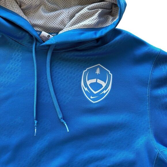 Nike Therma Fit Active Hoodie Pullover Sweatshirt Football Logo Blue Gray XL - Picture 3 of 11